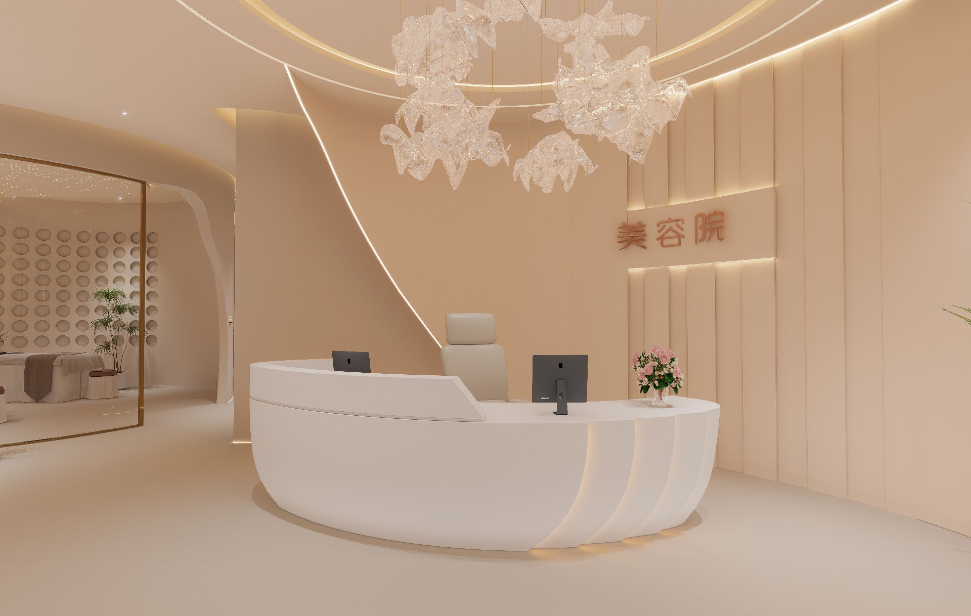 浪漫風(fēng)格美容院裝修設計介紹